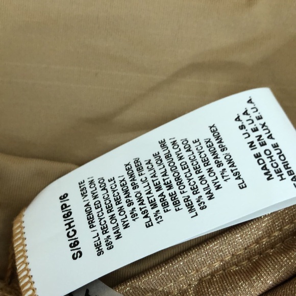 VITAMIN A Tie Side Bikini Bottom in golden glow. Bottom and top. Top size 8 M. - Picture 7 of 13